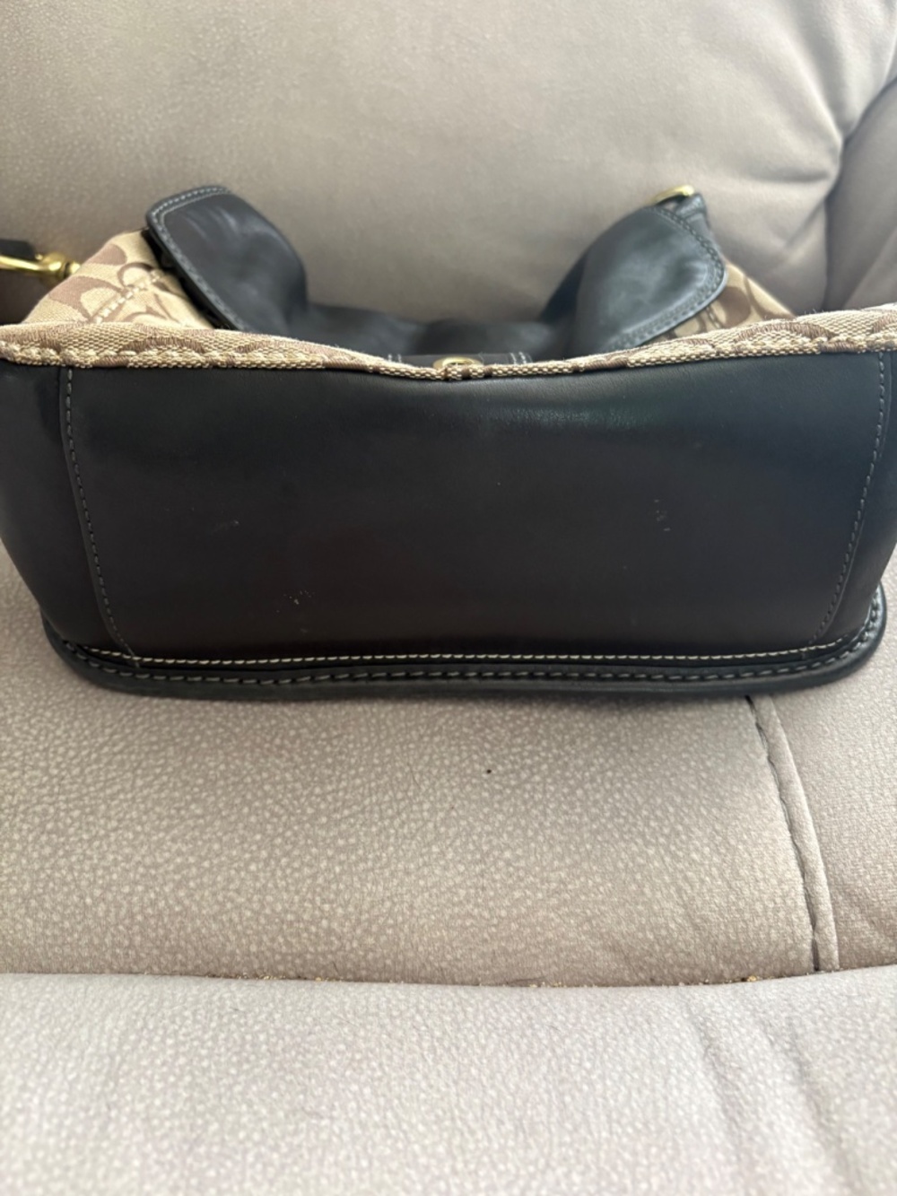 COACH BLEEKER SIGNATURE CANVAS LEATHER FLAP SHOULDER BAG - Picture 9 of 16